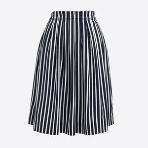 J CREW MERCANTILE BLACK NAVY BLUE STRIPED SKIRT